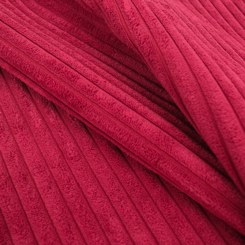 Zoé rood fluweel met grove ribbels - Maison Klem